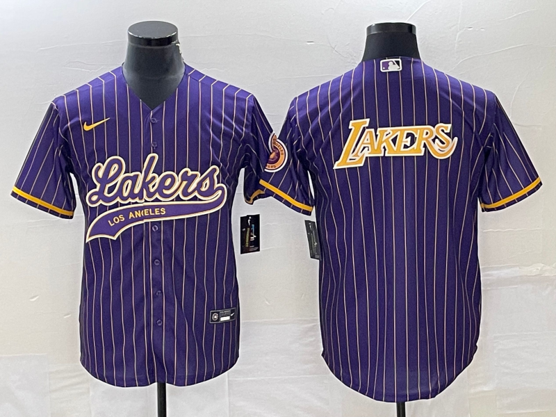 Nike 2023 Men Los Angeles Lakers Blank purple NBA Jersey style 4
